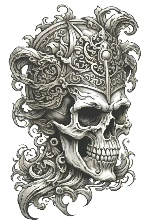 Thunder Greek God Skull Soft Shading