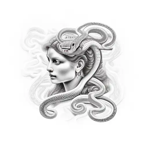 A Mesmerizing Snake Gracefully Coiling Around The Goddess Aphrodite