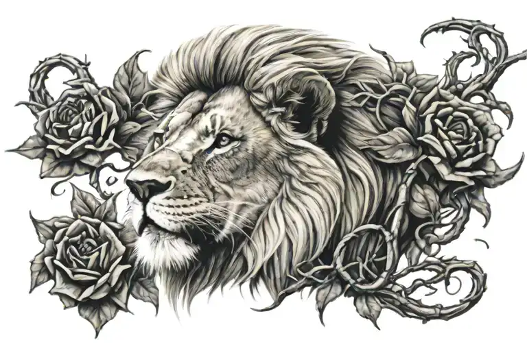 Lion Wearing Thorns Wrapped