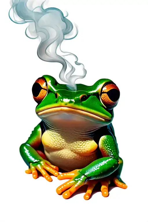 Frog Smoking A Joint