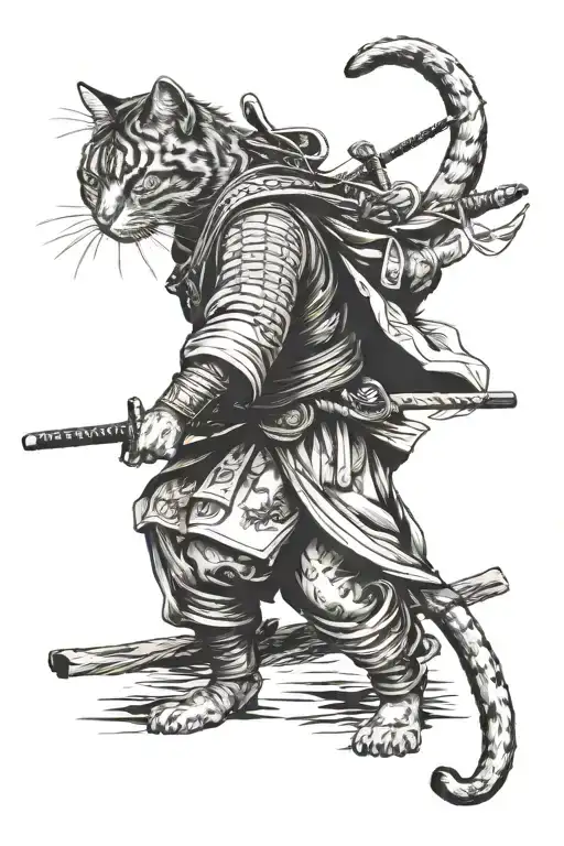Samurai With A Cat