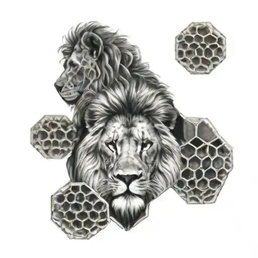 Lion In Honeycombs