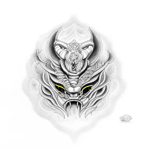 A Detailed Depiction Of A Predatory Animal In A Mystical Occult Style