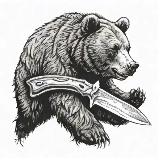Bear With Knife