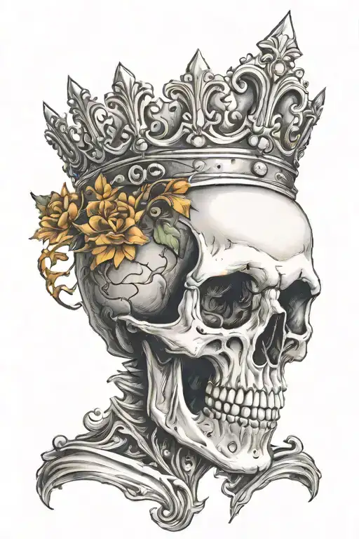 Mythical Skull Wearing A Crown