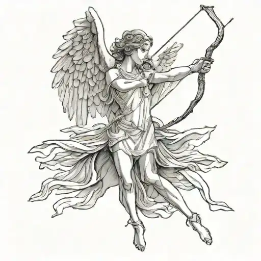 Angel Shooting Arrow Going