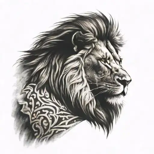 Back Arm Lion Tattoo Design