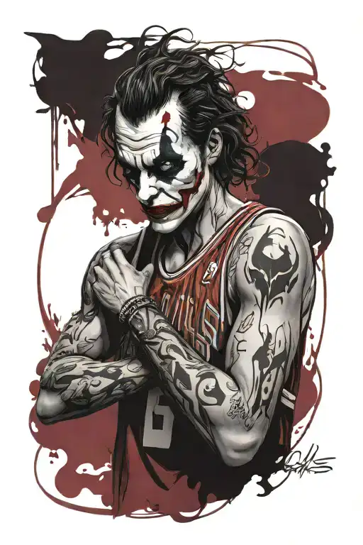 Joker Basketball Player Chicago Bulls Red Jersey