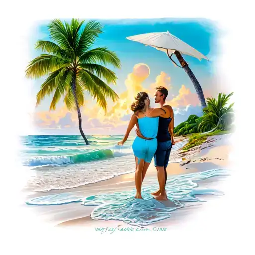 Tattoo To Represent Wife Who Loves The Beach