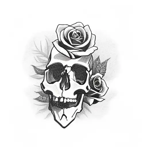 Skull With Roses
