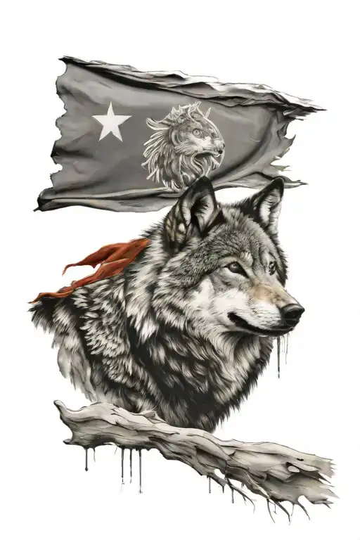 Wolf And Turkey Flag