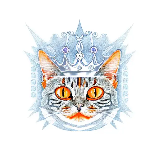 Orange Cat Face With A Crown