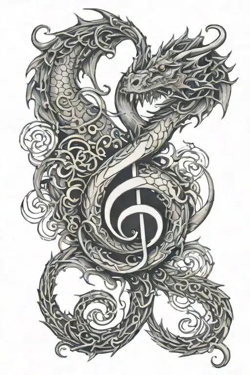 Dragon And Treble Clef Merging
