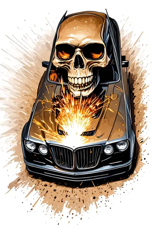 Skull Welding On A Dirt Ovel Car Racing