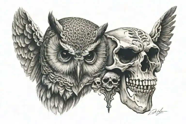 Owl And Skull
