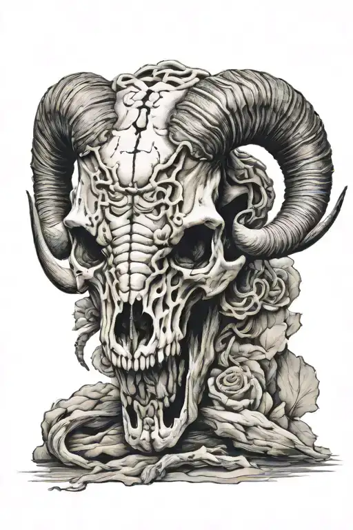 Ram Skull Half Dead Half Alive