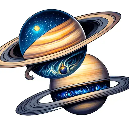 Capricorn And Saturn Rings