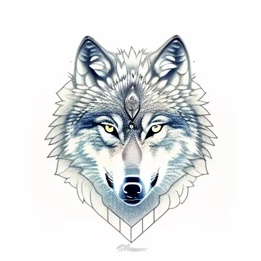 A Wolf Holding A Lamp With Ist Mouth