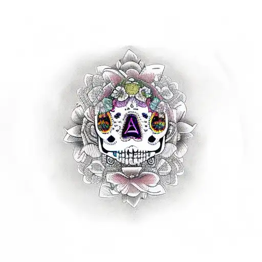 La Catrina With Lotus In Hair