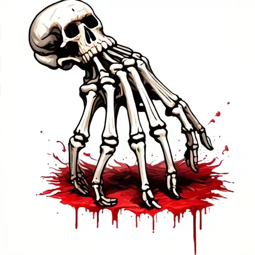Skeleton Hand Reaching Horror