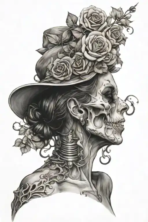 Feminine Skull Singing And Being A Mess With Many Thoughts