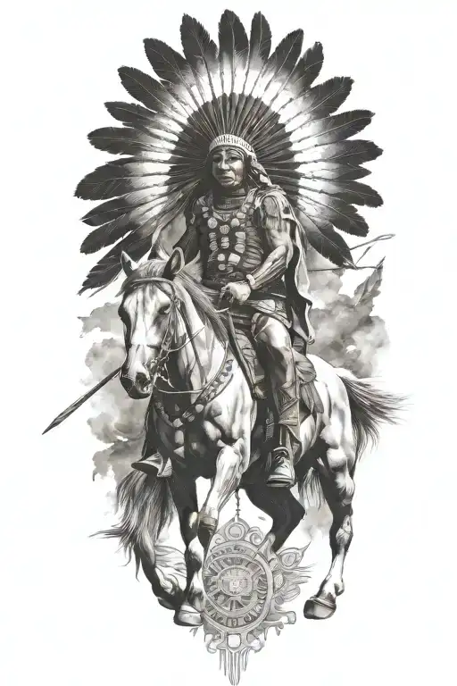 Native American Warrior Riding