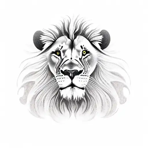 A Realistic Portrait Of A Lion Holding A Guitar