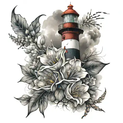 Lighthouse Storm Flowers
