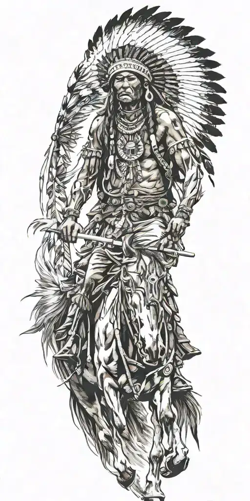 Native American Warrior Riding