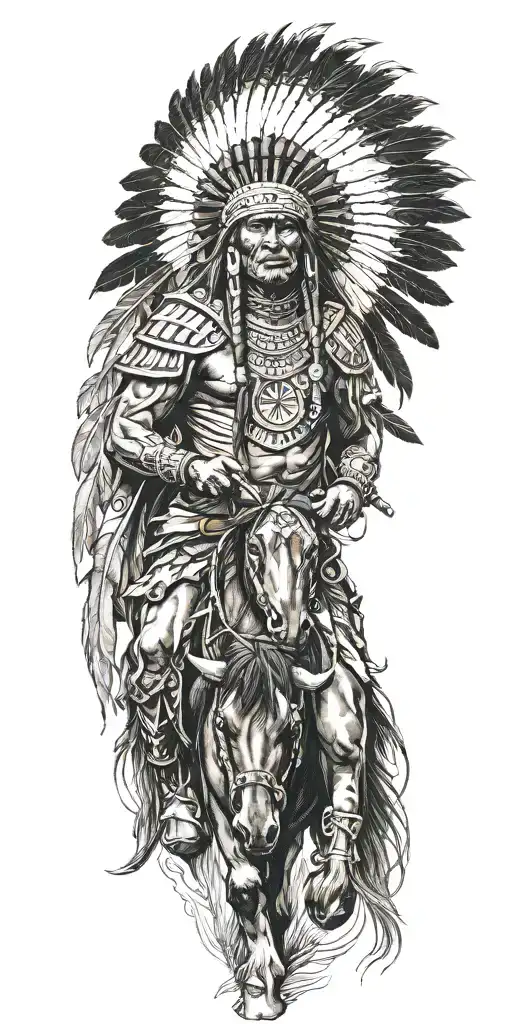 Native American Warrior Riding