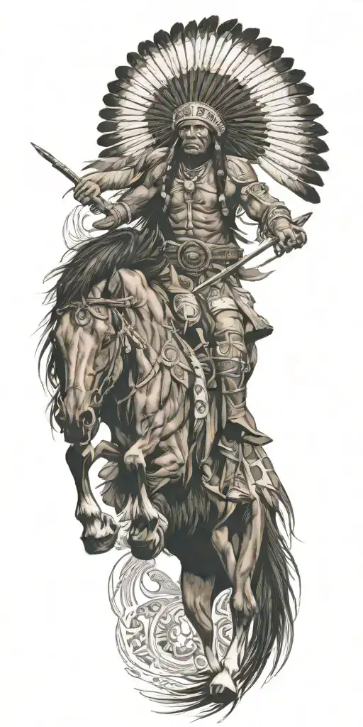 Native American Warrior Riding
