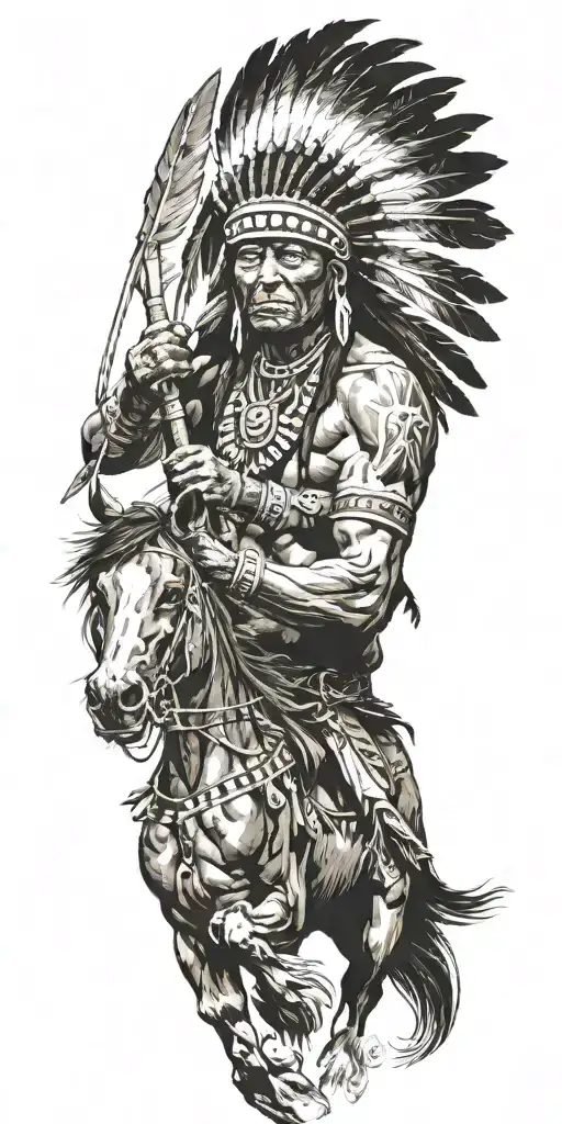 Native American Warrior Riding