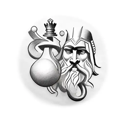 A Chessboard With Greek Mythological Figures As Chess Pieces