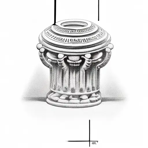 An Athlete Holding A Greek Column As A Symbol Of Determination