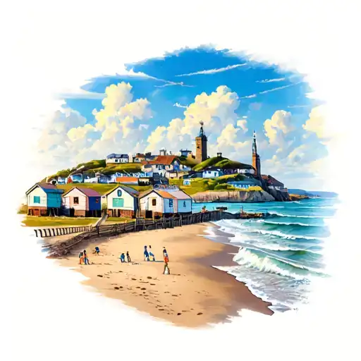 Barry Island Tattoo Design Featuring Barry Island Beach And Huts