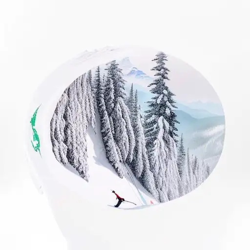 A Snowboarder Carving Through Fresh Powder On A Mountain Peak