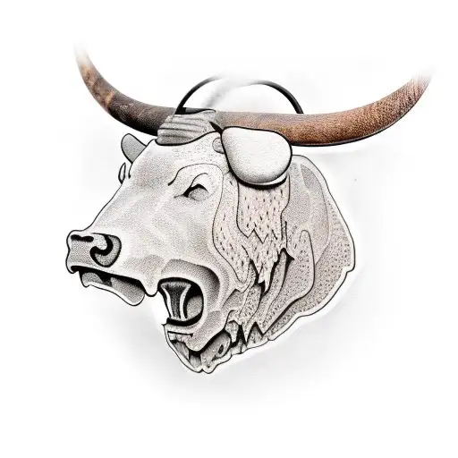 Bull Head And Bear Head Split Down The Middle