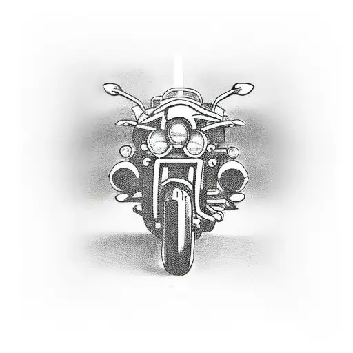 Motorbike On Road With Forest At Back