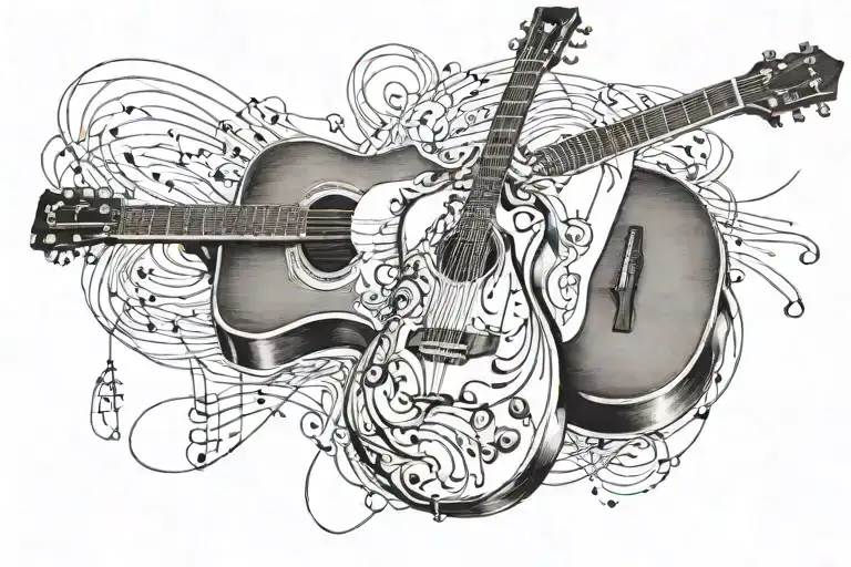 Guitar Notes Intertwined
