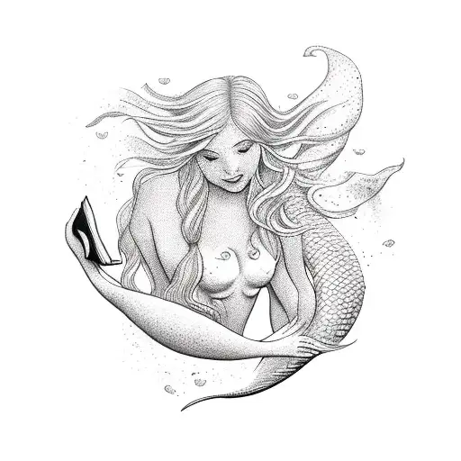 Mermaid Holding A Book