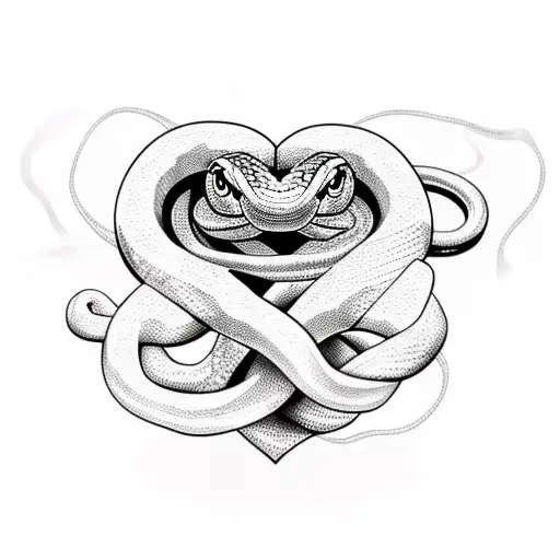 Snake Wrapped Around Broken Heart