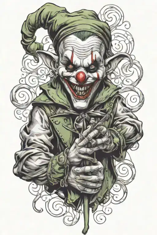 Jester Joker Playing With A Cane