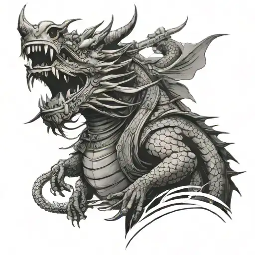 Motivation Samurai Dragon