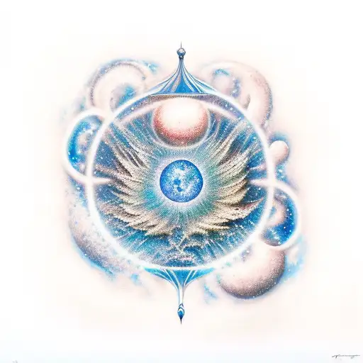 Representation Of A Body Turning Into Stardust In Space