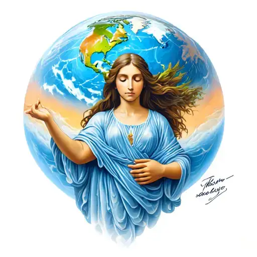 Mother Carrying The World Above Her Head