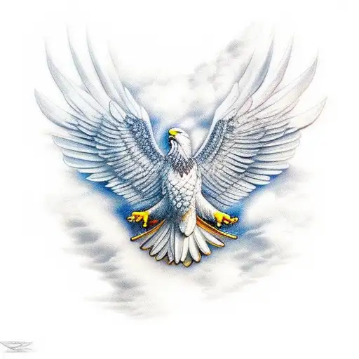 Realistic Eagle Wing In The Clouds