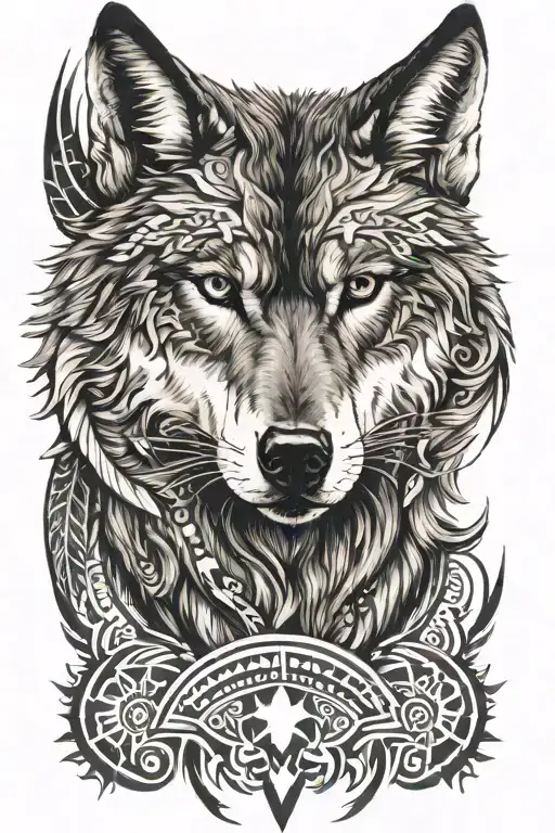 Wolf And Tribal