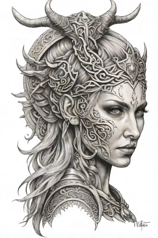 Hel Norse Pagan Goddess Frontal View