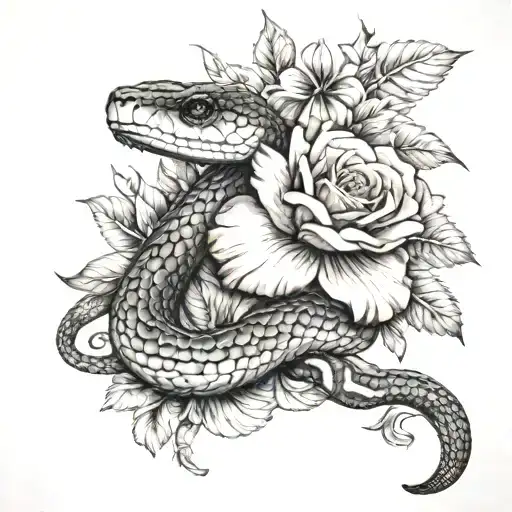 Snake And Rosea