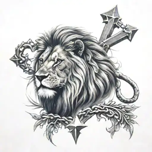 Lion And Cross